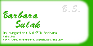 barbara sulak business card